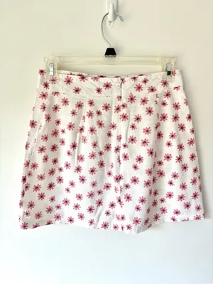Princess Polly Cotton Micro Mini Skirt White Pink Floral Coquette Summer Preppy thumbnail 3