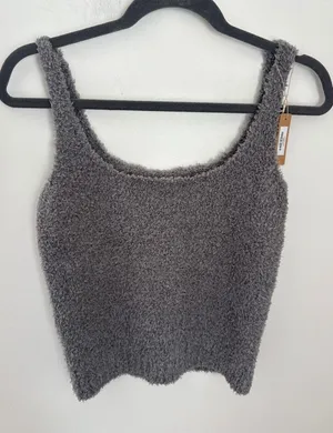 Skims Cozy Collection Knit Tank Top Smoke Grey AP-TNK-0140 L/XL NWT thumbnail 1