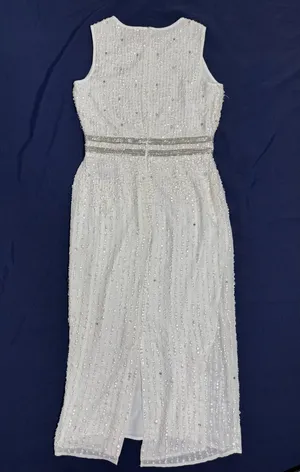 Mac Duggal Ivory Sequin Beaded Formal Maxi Dress Size 6 NWT thumbnail 3