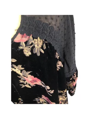 Daniel Rainn Black Floral Velvet Lined Burnout Embroidered 1X Black Floral thumbnail 6