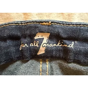 7 For All Mankind Jeans Womens Size 31 Blue Straight Leg Dark Wash Stretch Denim thumbnail 3