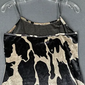 Cider Womens Small Black Patterned Print Mini Dress Spaghetti Straps‎ Pullover thumbnail 7