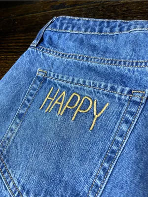 Wild Fable Highest Rise Mom Shorts Denim with Happy Embroidery Size 16 / 33R thumbnail 6