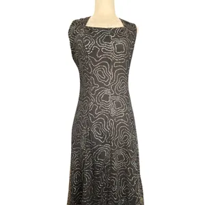 Vintage‎ All That Jazz Black Mesh Rhinestone Maxi Dress Open Back Party Wedding thumbnail 5