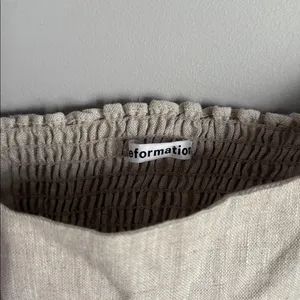 Reformation France Linen Crop Top in Oatmeal 6 thumbnail 5