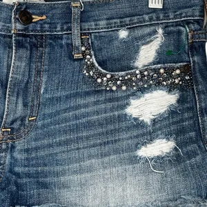 Abercrombie Beaded Destroyed‎ Jean Shorts thumbnail 2