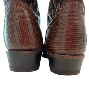 Justin Boots Lizard Western Boots Womens 8B Brown Leather Pointed Toe Cowgirl Festival thumbnail 6