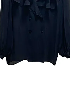 Lillie Rubin Vintage Silk Blouse Black Size M Romantic Dark Coquette Whimsigoth thumbnail 5