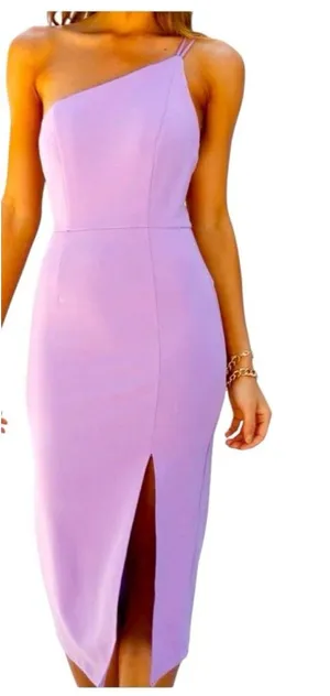 Hello Molly Taking It Back Midi Dress In Lilac Womens Size Small NWT thumbnail 1