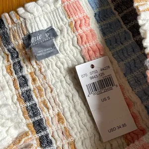 NWT Aerie Women’s Tiered Mini Skirt Size Small Striped Smocked Waist Boho Fringe thumbnail 2