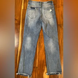 Risen Distressed Straight Leg Jeans thumbnail 6