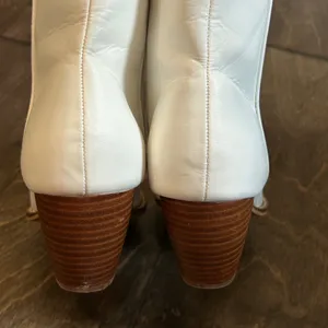 White Western Ankle‎ Boots Pointed Toe Cowboy Booties Size 9 EUR 40 thumbnail 4