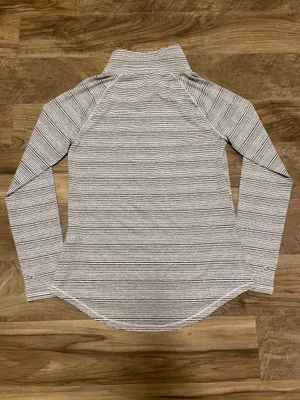Under Armour Womens Striped Funnel Neck Pullover Zinger Top Black White Size Medium thumbnail 7