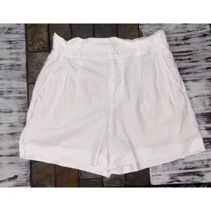 Simply Vera Vera Wang Womens Ivory Cream Linen Blend Paperbag Shorts Medium thumbnail 2