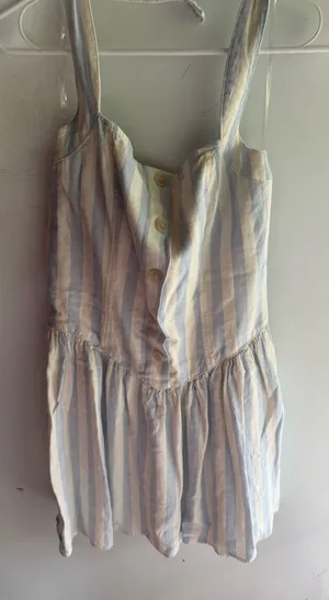 Universal Threads blue and white vertically striped mini sundress thumbnail 1