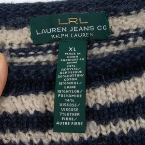 Lauren Ralph Lauren Chevron Striped Wool‎ Blend Sweater Size XL Fair Isle Nordic thumbnail 4
