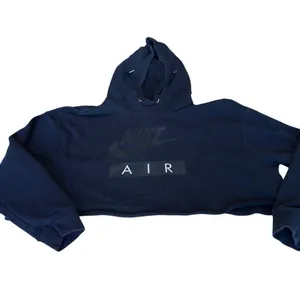 Nike Air Cropped Fleece Hoodie Black Women’s Medium Oversized Athleisure in EUC thumbnail 5