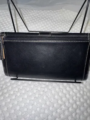 Coach Black Leather Buckle Continental Wallet- Vintage thumbnail 3