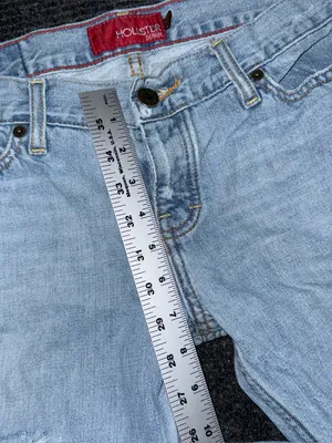 VTG Y2K Hollister Jeans Sz 5 / 29 LONG Light Wash Low Rise Distressed Flare Surf thumbnail 11