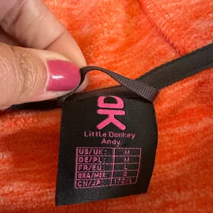 Little Donkey Andy size medium orange pink trim full zip hoodie jacket thumbnail 3