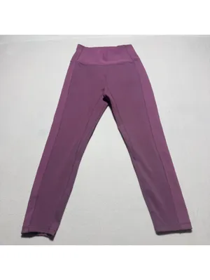 P’TULA x HB Women’s Medium Purple High Rise Ribbed Panel Leggings Yoga thumbnail 3