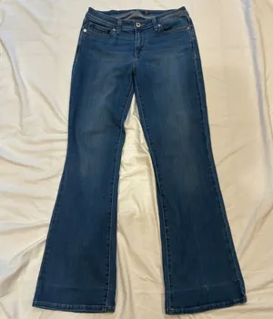 Levi’s Womens Y2K Western Mid Rise Bootcut Flare Medium Wash Blue Jeans Size 10 thumbnail 1