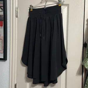 Lululemon Black The Everyday Asymmetric Skirt Minimalist Flowy Lounge Athleisure thumbnail 2