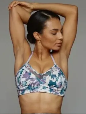 Joy Lab Camo Sports Bra in Green, Purple, Cream Camo thumbnail 1