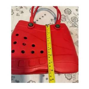 Optari Sol Tote Bag Red Waterproof Rubber Croc Style Beach Bag Small Medium thumbnail 5