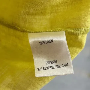 Tyler Boe Linen Tunic Top Women's Medium Citron Yellow V Neck 3/4‎ Sleeve thumbnail 7