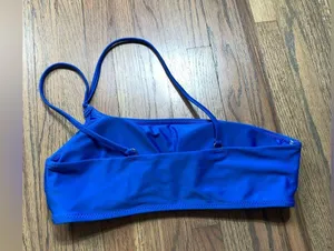 Aerie real blue one shoulder swim too small thumbnail 3