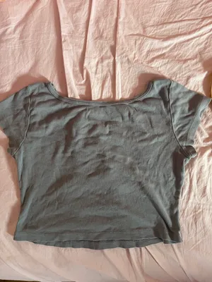 Brandy Melville teal cropped ashley shirt thumbnail 2