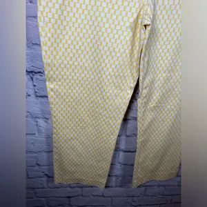 J. Crew Yellow White City‎ Fit Stretch Cropped Pant Womens size 6 thumbnail 3