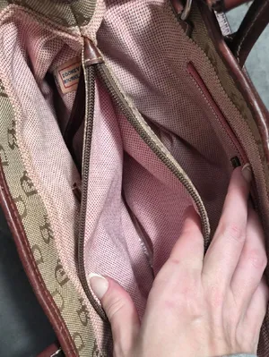 Y2K Dooney & Bourke Purse Brown Monogram wLeather Trim Shoulder Bag Vintage thumbnail 6