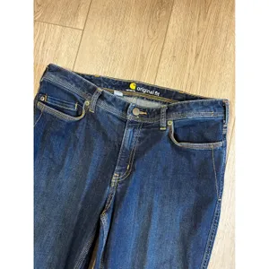 Carhartt Original Fit Dark Wash Bootcut Jeans Womens 12 Short Blue 100649 409 thumbnail 3