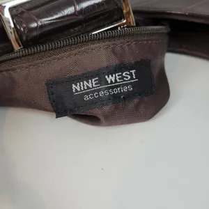 VINTAGE Nine West Women's‎ Shoulder Bag OS Brown Crocodile Embossed Single Strap thumbnail 5