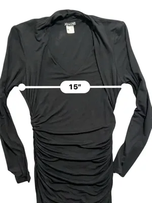 VENUS Black Long Sleeve‎ Ruched Midi Dress thumbnail 8