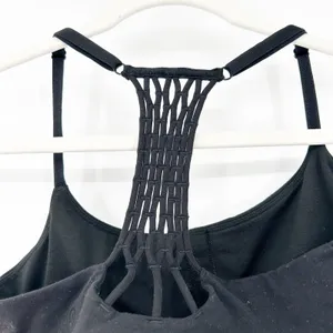 Lululemon Womens Athleisure True Self Macrame Strappy Sports Bra II Size 8 Black thumbnail 6