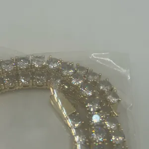 Moissanite Tennis Chain 5mm 22 Inch Gold New VVS1 D No Pass Hyperallergenic thumbnail 3