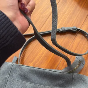 Anthropologie Faux Leather Gray Blue Small Shoulder Crossbody Bag thumbnail 3