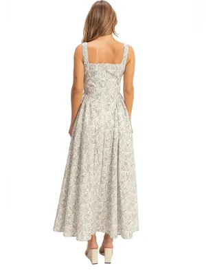 HYFVE Floral Smocked Maxi Dress Square Neck Sleeveless Cottagecore L thumbnail 4