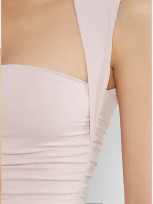 NWT ARITZIA Original Contour Flourish Square Neck Thong Bodysuit Bow Pink Medium thumbnail 5