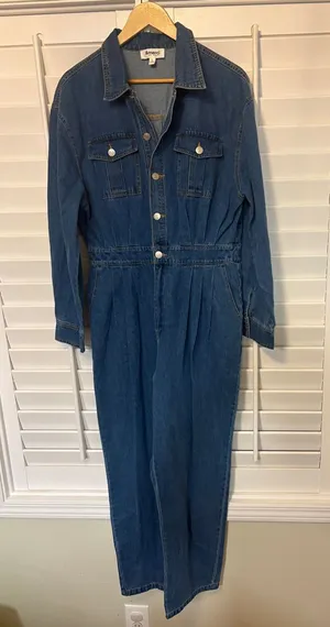 &merci Denim Jumpsuit Size Large thumbnail 1