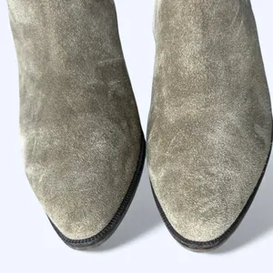 Cole Haan Maci Suede Ankle Boots Olive Green Block Heel Womens 8 Chic Minimalist thumbnail 3