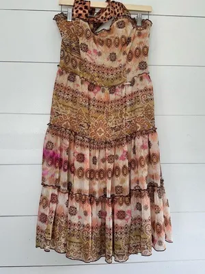 Young at Heart Women’s Large Y2K 2000s Patterned Ruffle Babydoll Dress thumbnail 1