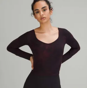 Lululemon Align Long Sleeve Shirt Diamond Dye Cassis Black Sz 4 thumbnail 1