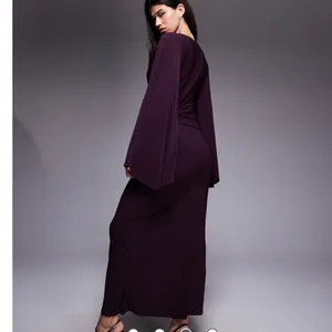 NWT ASOS DESIGN Plum Batwing Cinched Waist Maxi Dress US 8-10 thumbnail 3