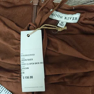MOON RIVER Women's Long Sleeve Open Back Midi Dress. Size‎ M. NWT thumbnail 5