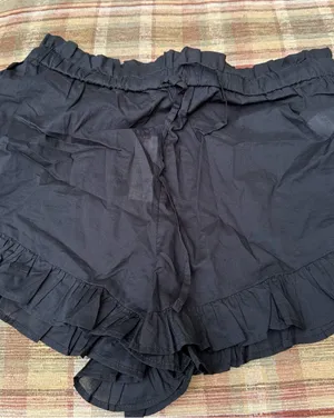 J. Crew Black High-Waist Ruffle Hem Shorts thumbnail 1