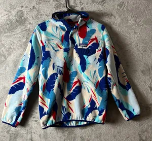 Patagonia Synchilla Snap T Feather Dance Red Blue White Fleece‎ Pullover XS thumbnail 1